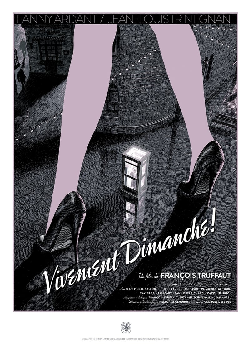 Serigraphie François Schuiten  Vivement Dimanche ! Hommage à Truffaut – Image 2