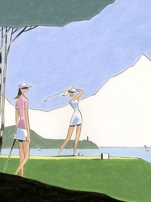 Estampe Golf par François Avril - Driving