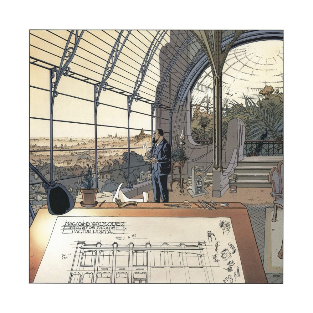 Estampe Frank Pé : Victor Horta à Bruxelles