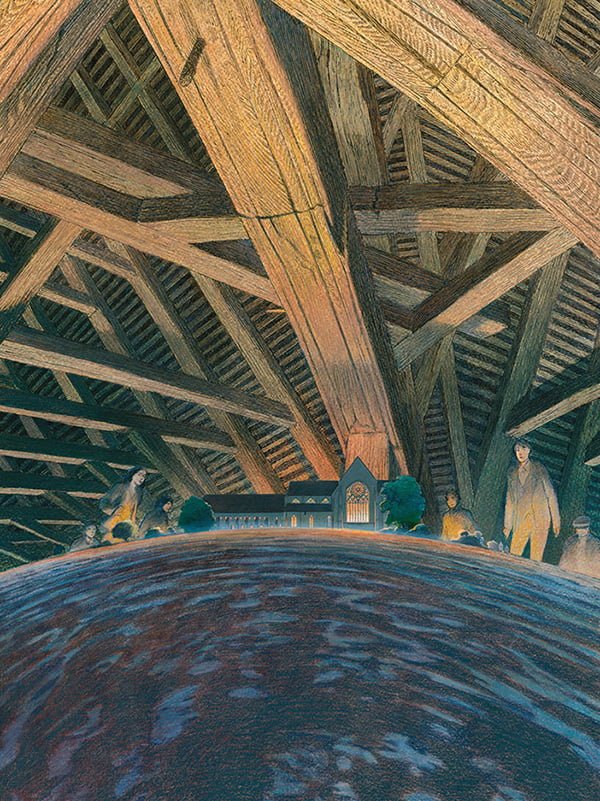 Estampe L'Abbaye de L'Epau signée et numérotée François Schuiten