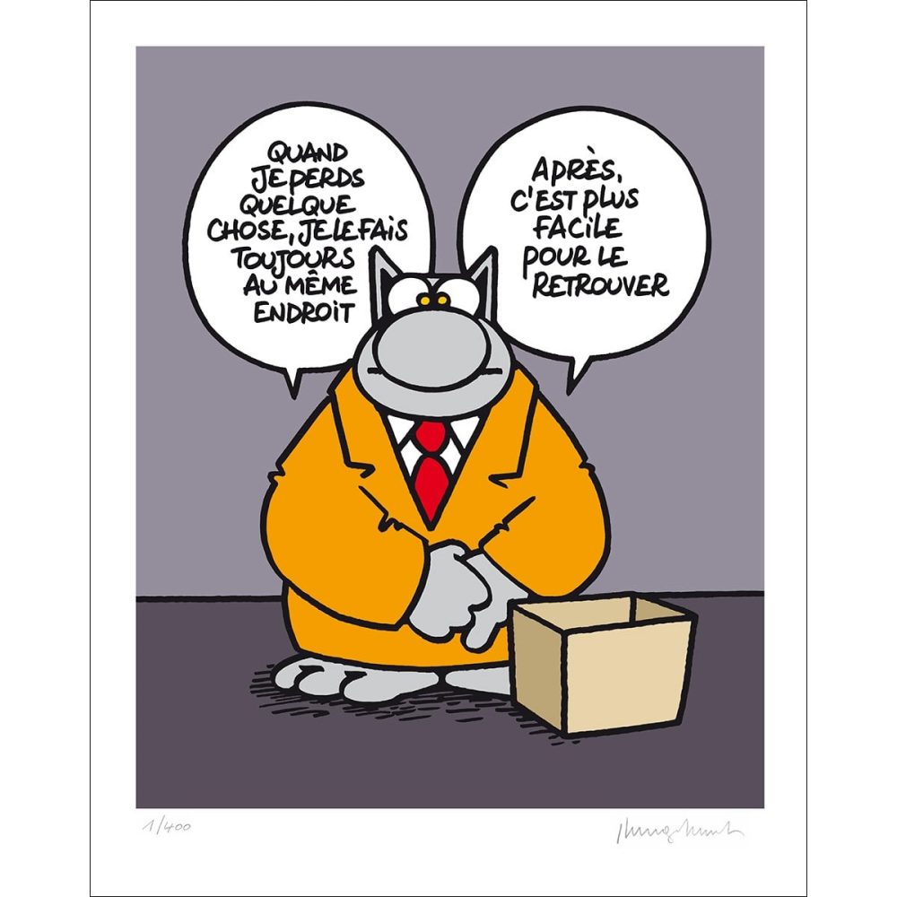Sérigraphie Le Chat par Geluck Un de perdu