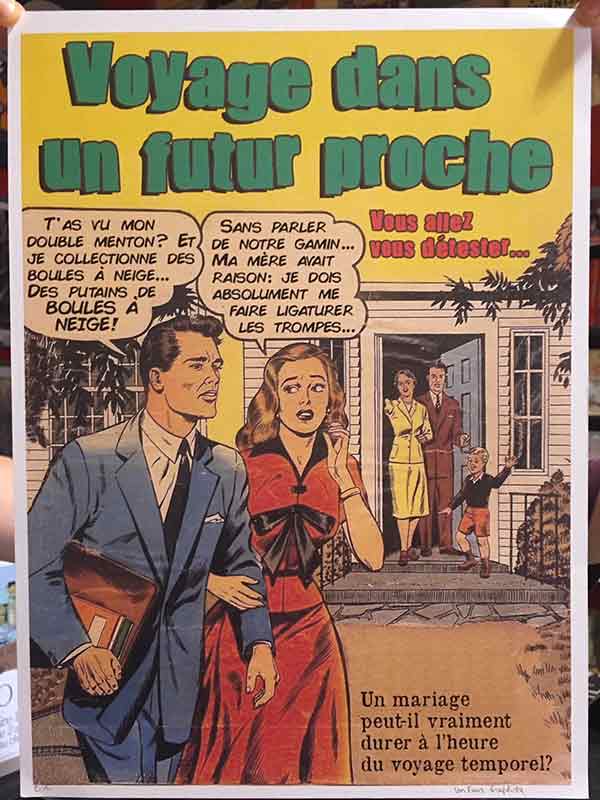 Affiche signée Un Faux Graphiste : Voyage Futur