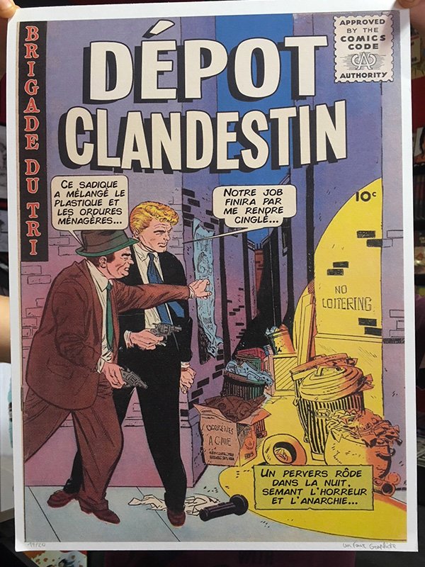 Affiche signée Un Faux Graphiste : Dépôt Clandestin