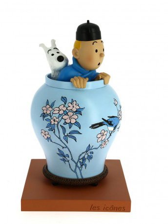 Résine Tintin – Potiche lotus bleu – Brüsel