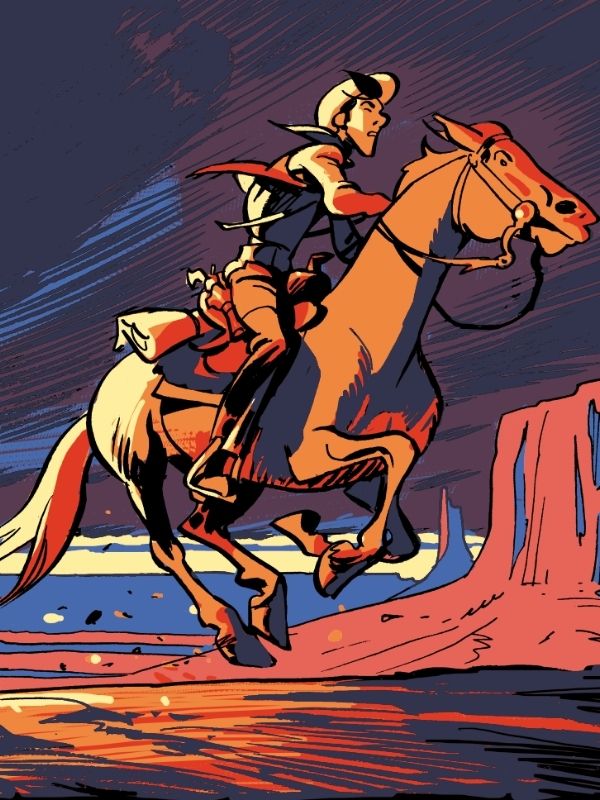 Sérigraphie Lucky Luke par Matthieu Bonhomme "Tonnerre"