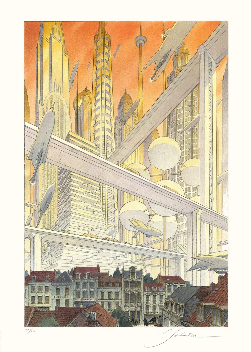 Estampe "Utopies bruxelloises" par François Schuiten