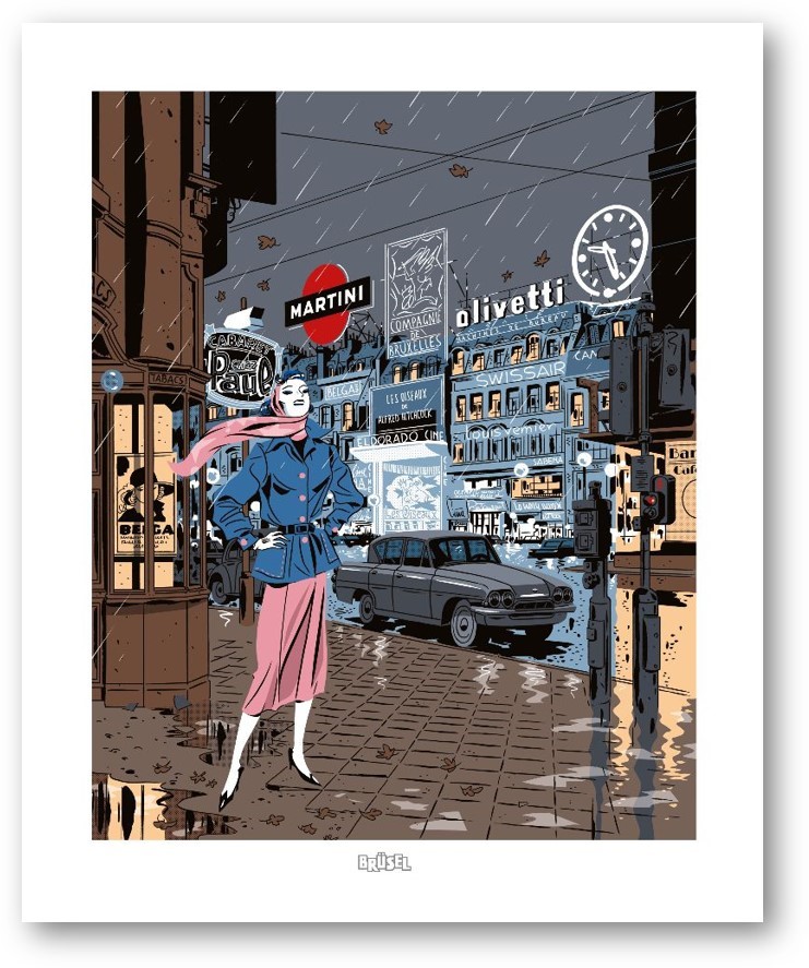 Affiche "De Brouckère mon amour" par Antonio Lapone - exclusivité Brüsel