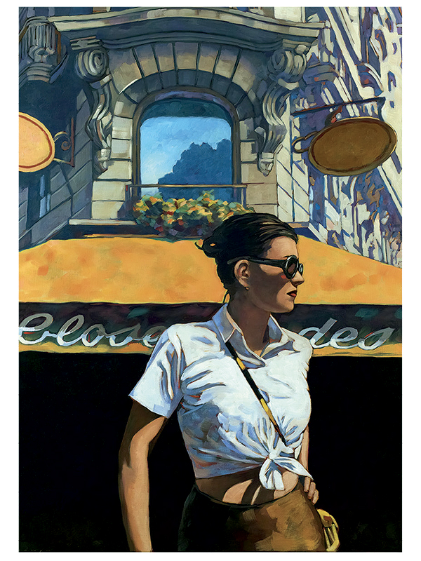 Estampe pigmentaire Miles Hyman : "Closerie des lilas" 35x45