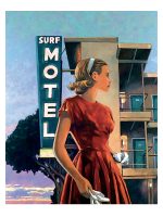 Estampe pigmentaire Miles Hyman : "Surf Motel" 50x40