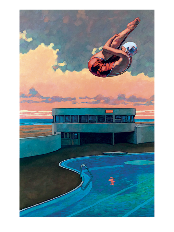Estampe pigmentaire Miles Hyman : Trouville 100x65