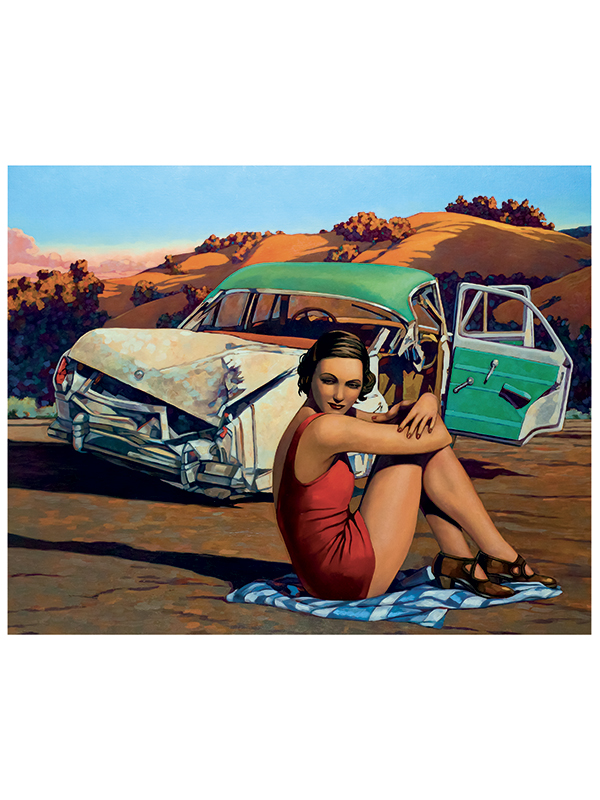 Estampe pigmentaire Miles Hyman : Ponderosa 40x40