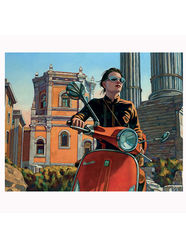 Estampe pigmentaire Miles Hyman : "Roma" 40x40