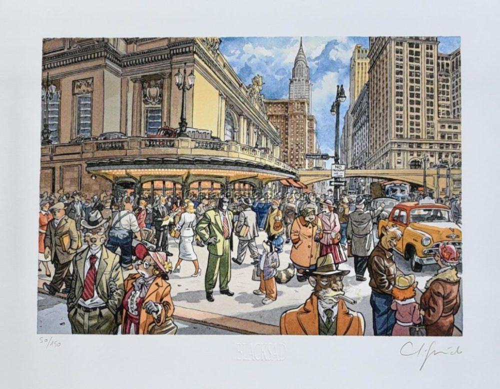 Estampe signée et limitée : Guarnido - Blacksad "Central Station" 
