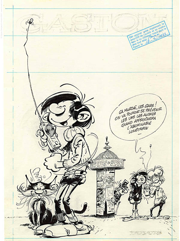 Estampe Gaston par Franquin : Etude de couverture #9 – Le Gang des Gaffeurs – Editions Brüsel !