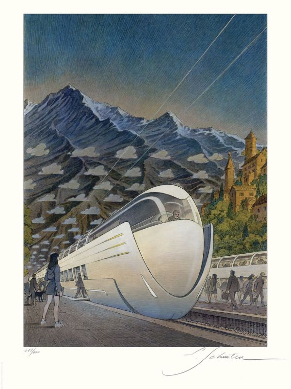 Affiche François Schuiten signée - Futura Train
