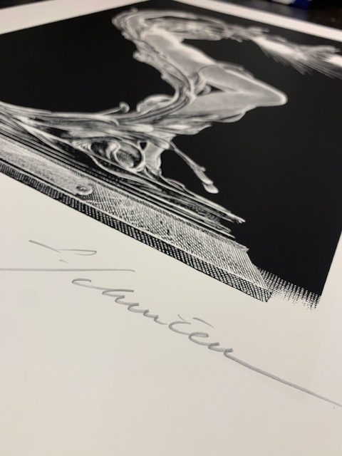Sérigraphie - La lampe aux Nymphes  ( VersionN/B ) - Signée et limitée F. Schuiten – Image 4