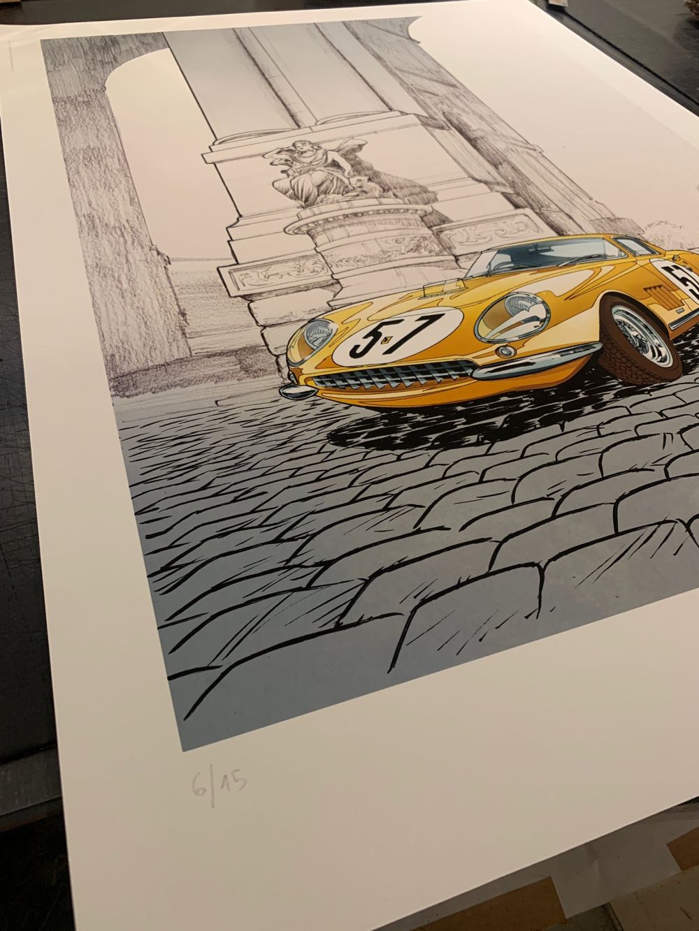 Estampe pigmentaire "Ferrari" par Christian Papazoglakis, signée et limitée à 5 exemplaires – Image 3