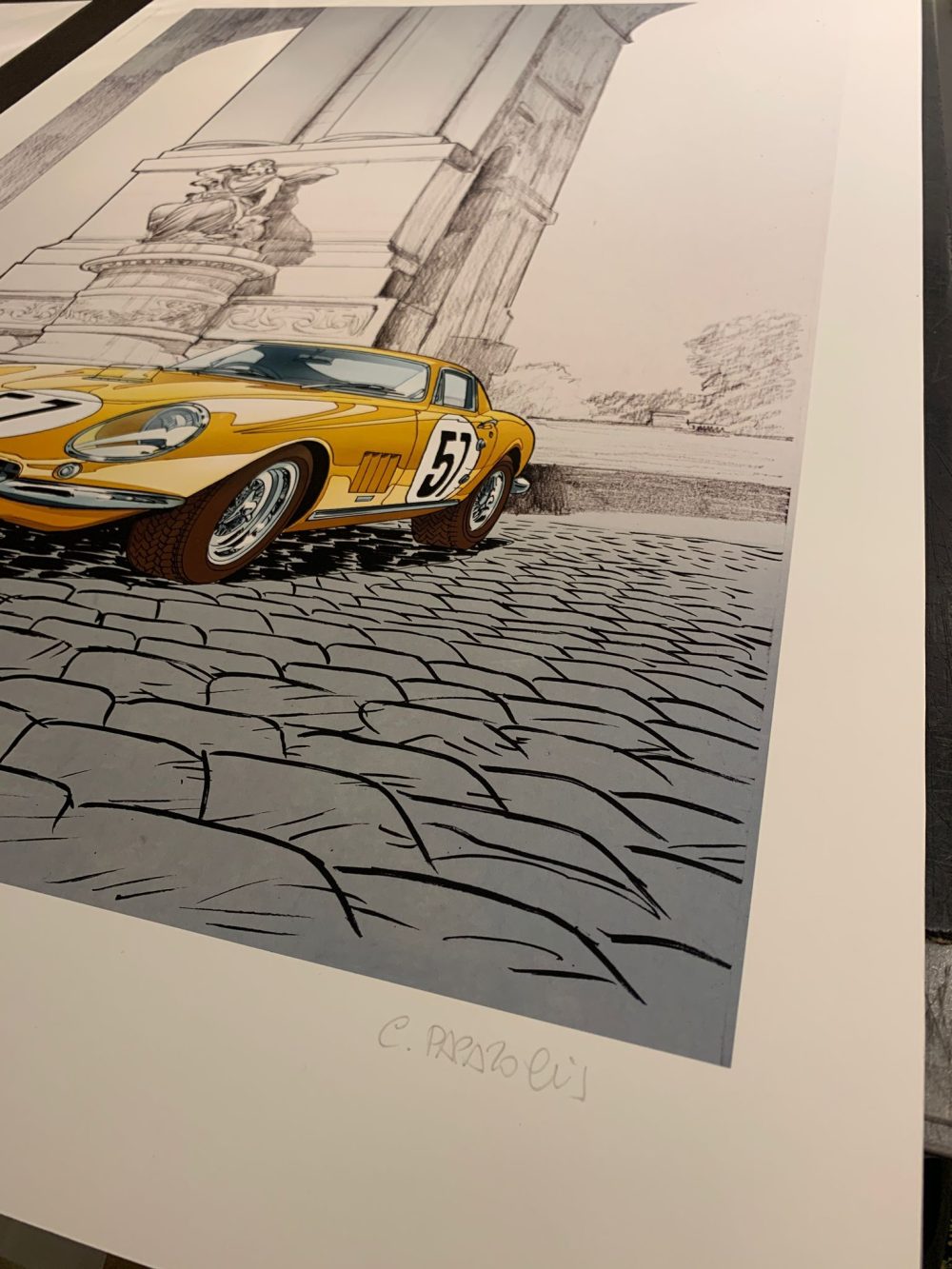 Estampe pigmentaire "Ferrari" par Christian Papazoglakis, signée et limitée à 5 exemplaires – Image 2