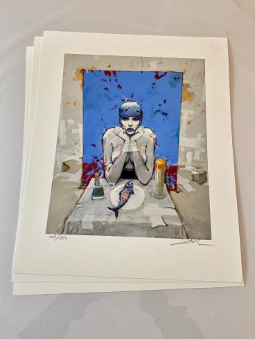 Enki-Bilal "Bleu sang" Estampe Pigmentaire numérotée, signée & limitée 150ex. – Image 2