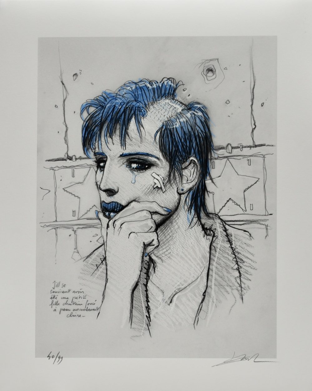 Enki Bilal • Tirage pigmentaire "Calque2- Jill se souvient" limité, numéroté signé 99ex