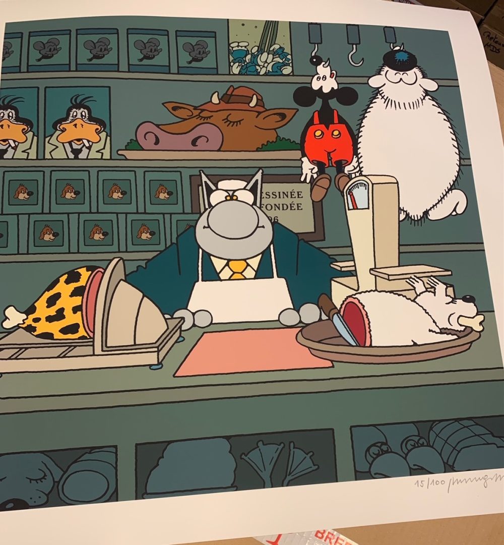 Estampe Le Chat par Philippe Geluck - La boucherie BD - 100 exemplaires - signé – Image 2