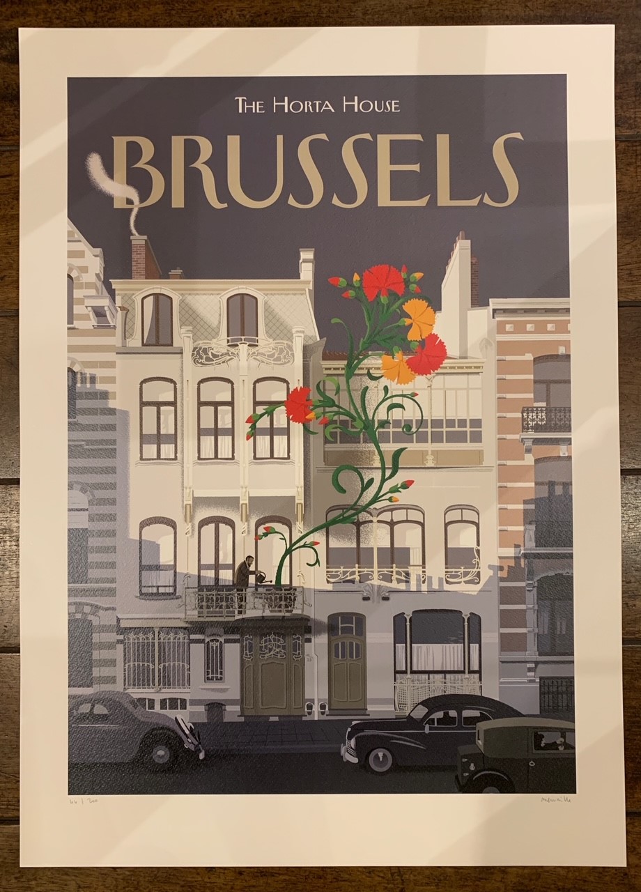 The Horta HouseBrussels - affiche signée et limitée par David Merveille