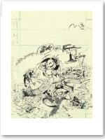 Estampe Franquin - Étude de couverture Gaston "J'ai une idée"