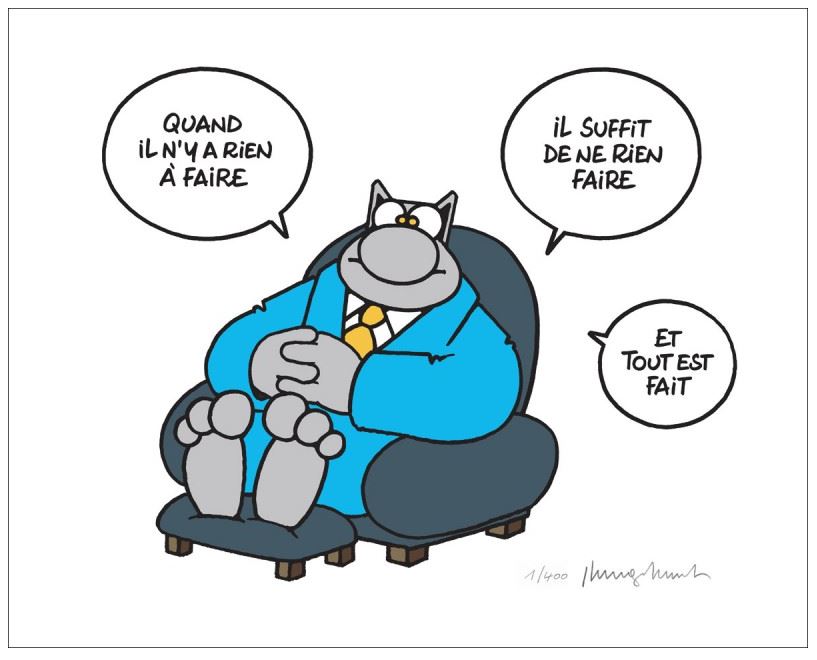 Le Chat de Geluck - Rien à faire - Sérigraphie Signée et limitée