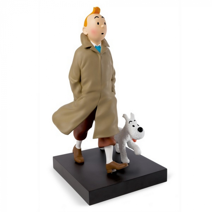 Tintin en trench-coat avec Milou : 60cm